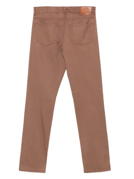 Pantaloni Canali din țesătură twill maro