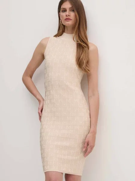 Рокля Marciano Guess MARTI къса с кройка по тялото бежово