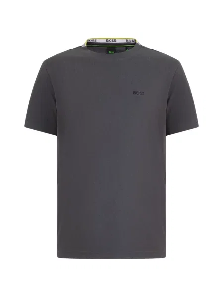 Tricou Boss cu broderie gri