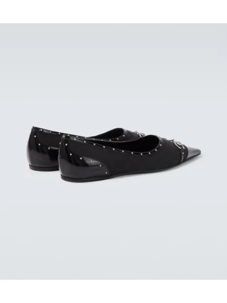 Plátené loafersy Gucci s cvočkami čierna