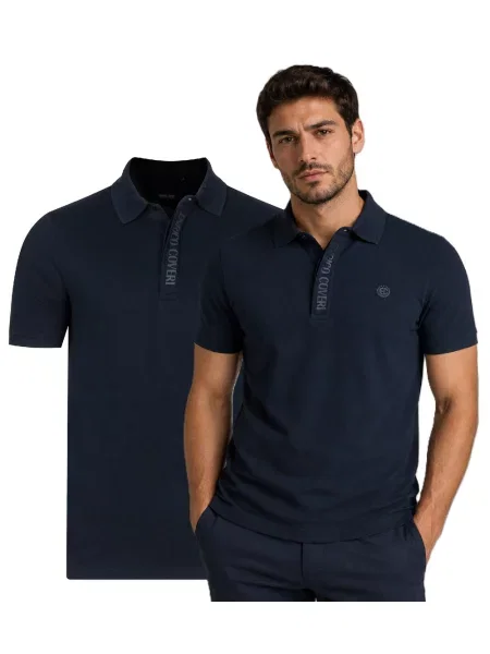 Tricou polo Enrico Coveri albastru