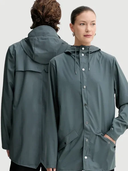 Яке Rains Jacket синьо преходен модел сиво