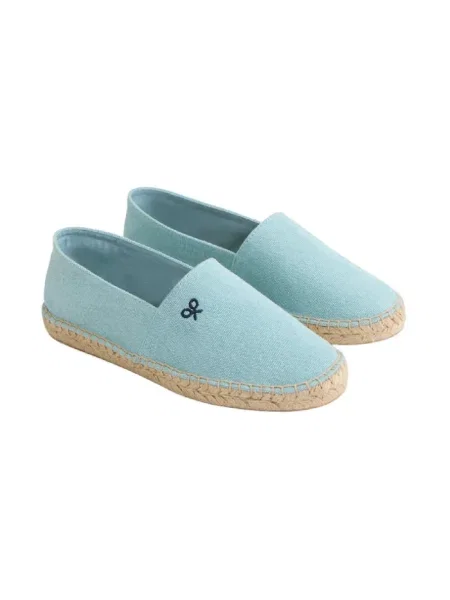 Espadryle Silbon z logo niebieskie