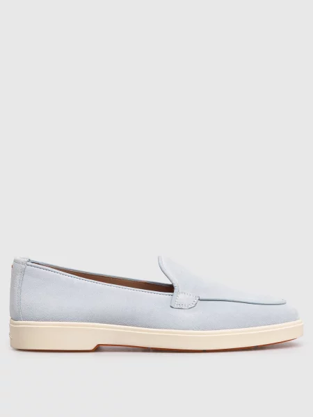 Замшеві лофери Santoni блакитні