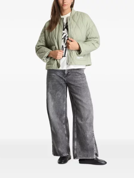 Prošiven traper jakna Karl Lagerfeld Jeans zelena