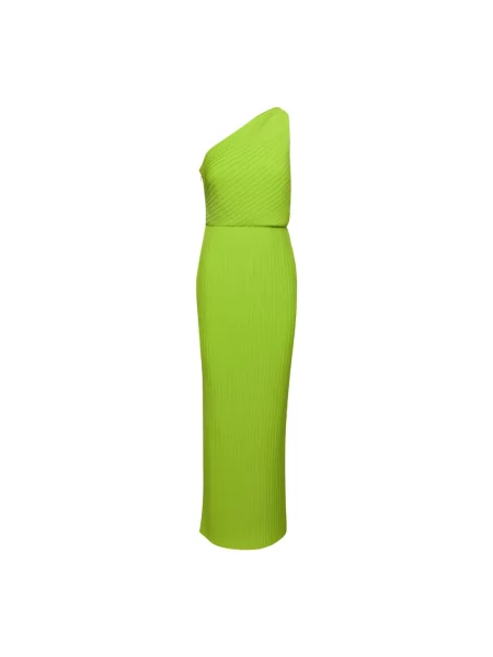 Sukienka maxi Solace London szyfonowa na jednym ramieniu zielona