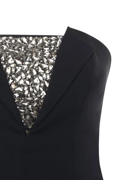 Top Genny cu strasuri negru