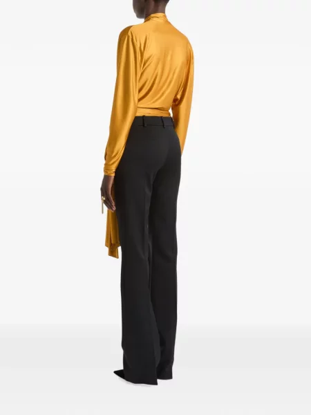 Pantaloni Balmain din satin negru