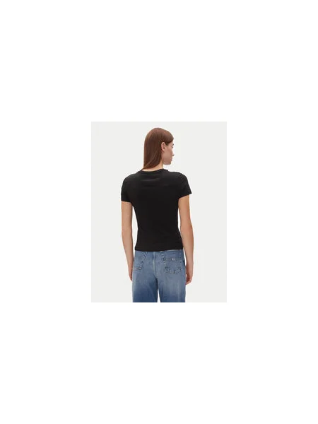 Tommy Jeans Póló Tjw Slim Essential Logo 2 Tee Regular Fit fekete