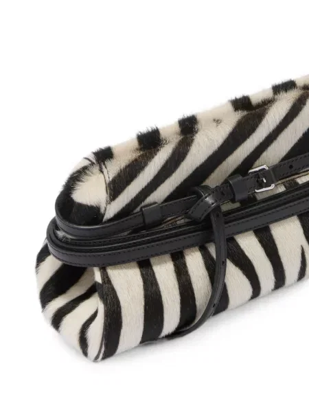 Δερμάτινος ζεβρε clutch Moschino με σχέδιο λευκό