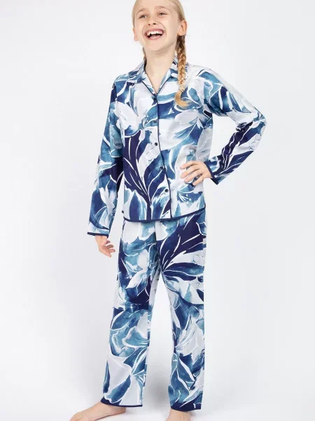 Дитяча Піжама CYBERJAMMIES Ellie білий/синій бавовна/модал біла