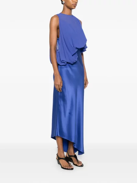 Rochie midi Christopher Esber drapată albastru