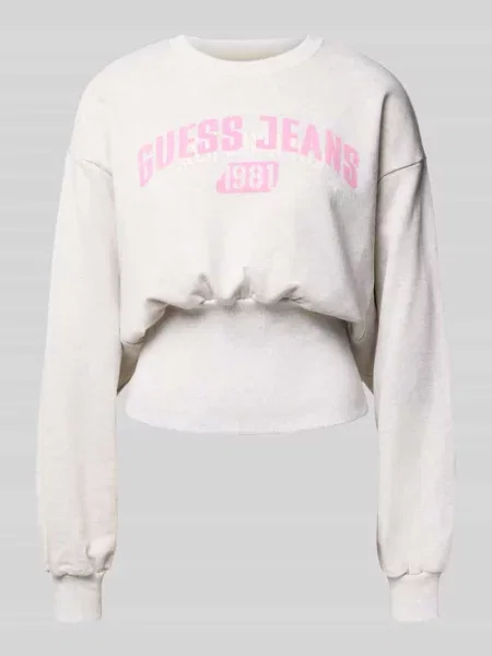 Bluza z nadrukiem z logo i okrągłym dekoltem Guess Jeans