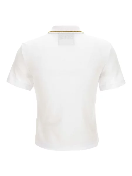 Koszulka polo Versace Jeans Couture z krótkim rękawem biała