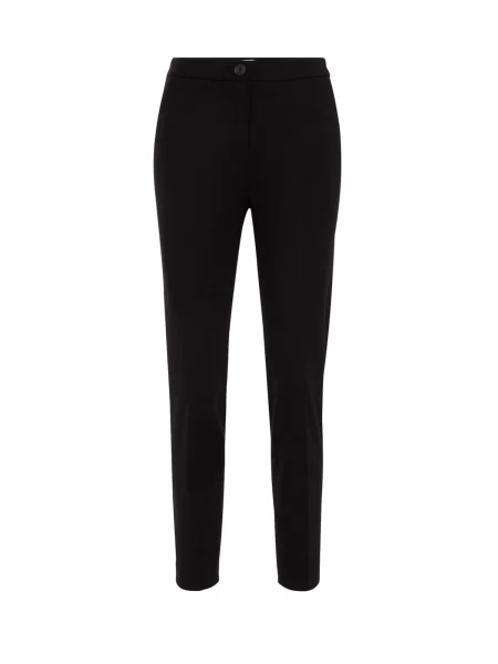 WE Fashion Pantaloni cu dungă negru