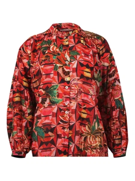 Cămașă Chufy cu model floral cu imagine lungă roșu