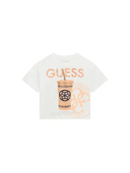 Guess Majica Relaxed Fit bela