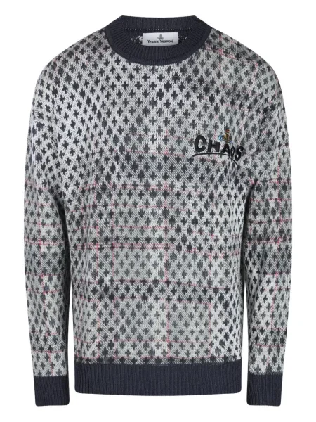 Pulover Vivienne Westwood în carouri alb