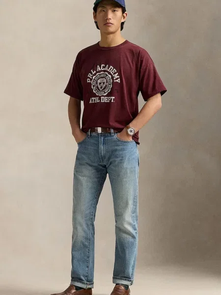 Tričko Polo Ralph Lauren s potiskem vínová