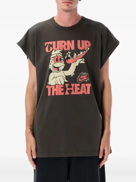 Majica Nike od flisa s printom s okruglim izrezom zelena