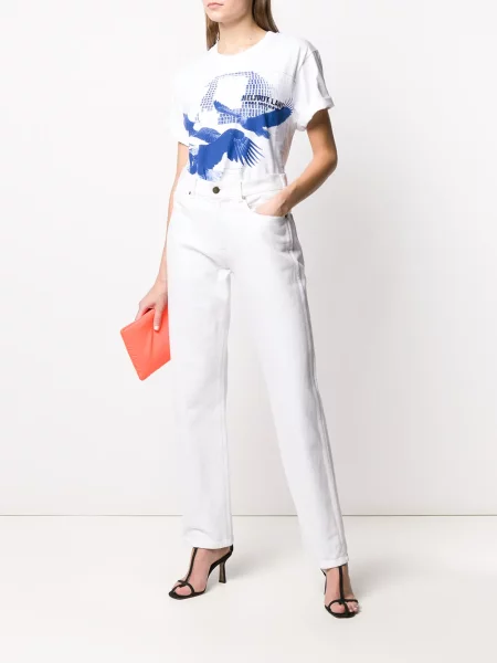 Tricou Helmut Lang cu imagine alb
