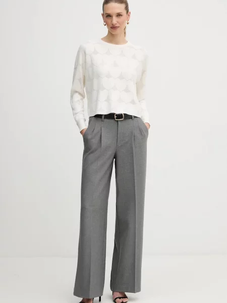 OUI spodnie szerokie high waist szary