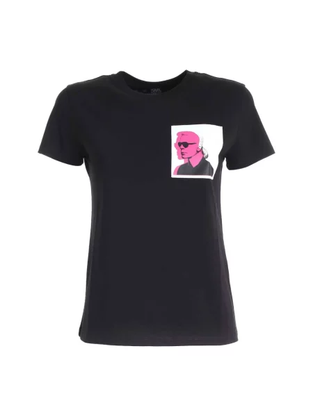 Koszulka Karl Lagerfeld z nadrukiem czarna