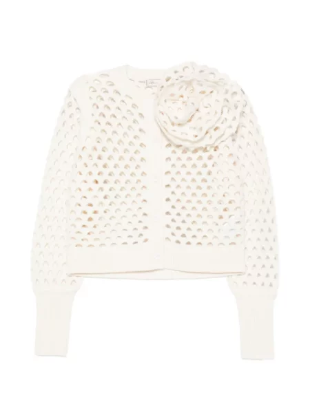 Cardigan Blumarine cu aplicații alb