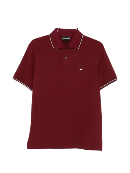 Tricou polo Emporio Armani cu broderie roșu