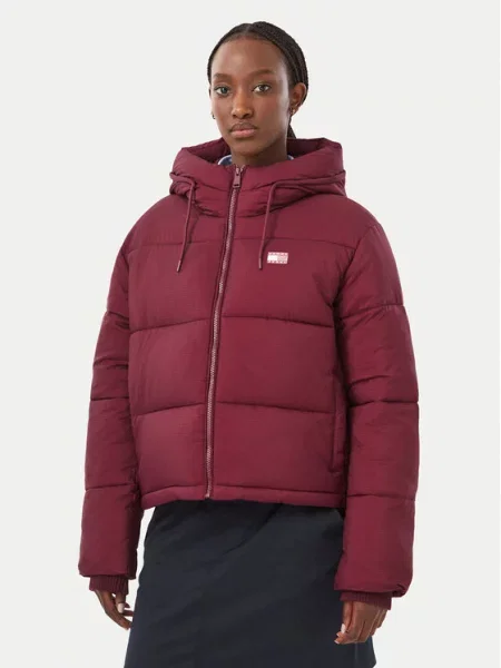 Zimní bunda Tommy Jeans fialová