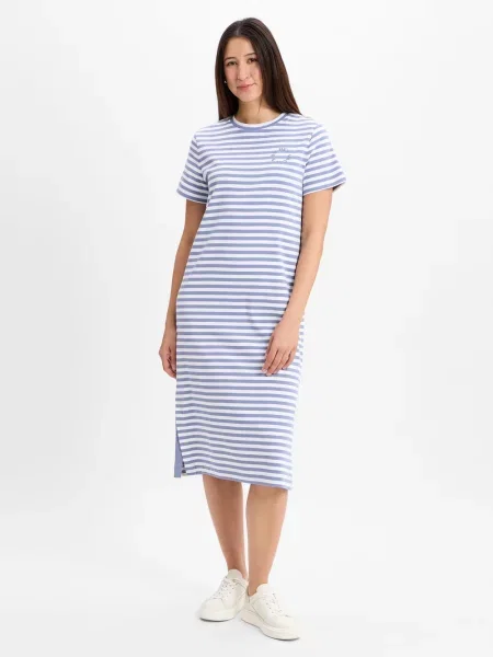 Comma casual identity sukienka na co dzień Kobiety niebieski|biały w paski 36 biała