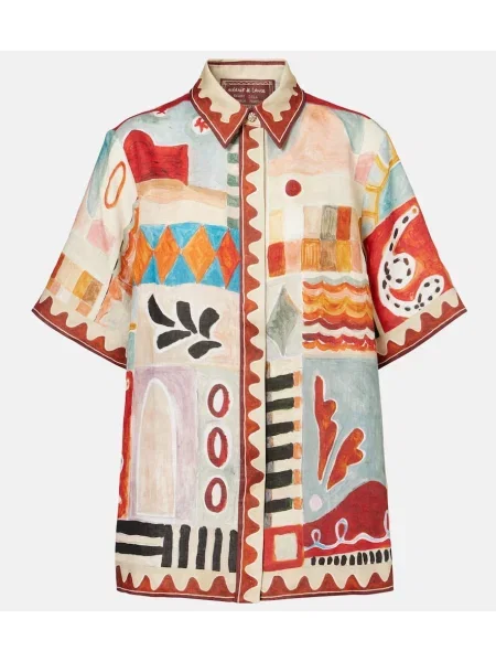 Cămașă Alemais de in cu imagine