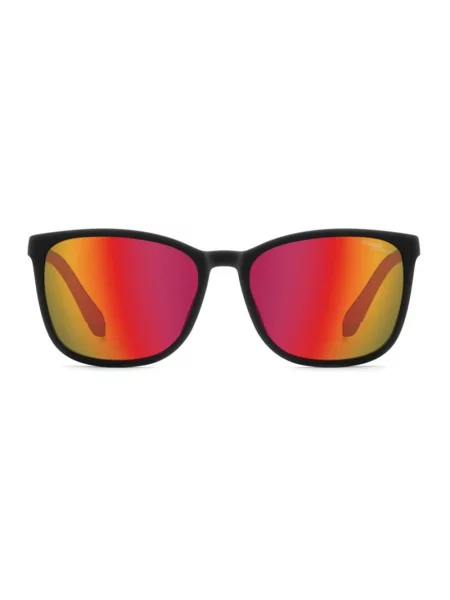 Okulary przeciwsłoneczne Polaroid PLD matte black red/red multilayer polarized high contrast czarne