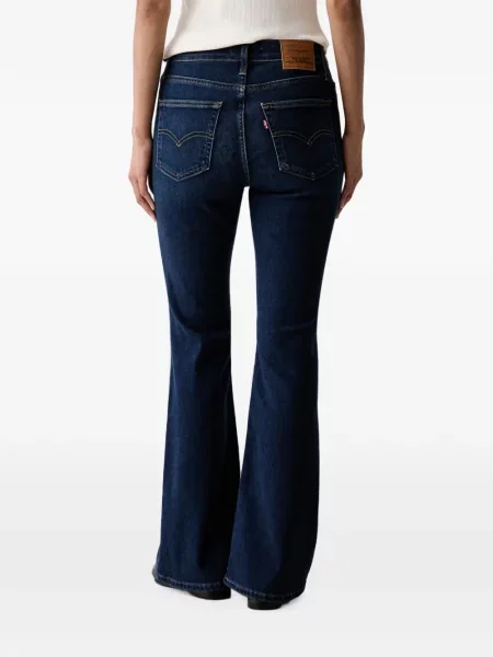 Pantaloni scurți din denim Levi's® din dantelă zdrențuiți cu talie înaltă albastru