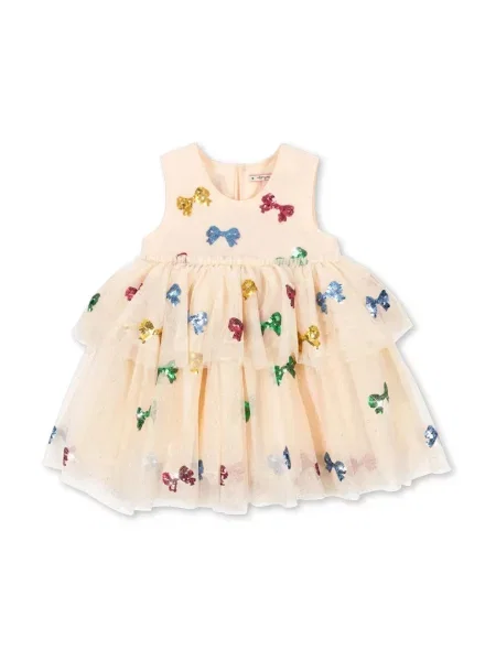 Konges Sløjd Dívčí šaty YVONNE FAIRY DRESS béžové