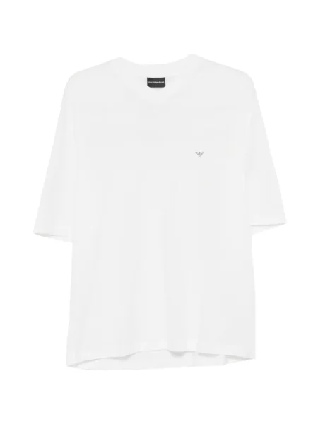 Raštuotas marškinėliai Emporio Armani balta