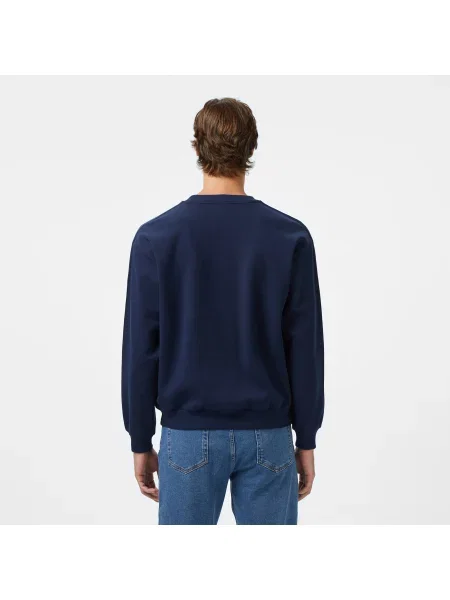 Lacoste Bluza Z Okrągłym Dekoltem Relaxed Fit granatowa