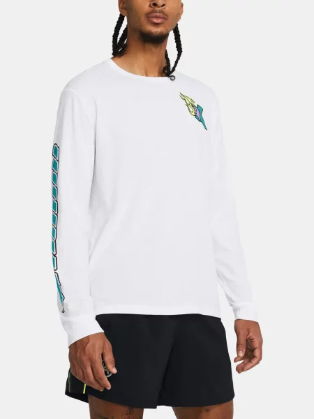 Futó hosszú póló Under Armour fehér