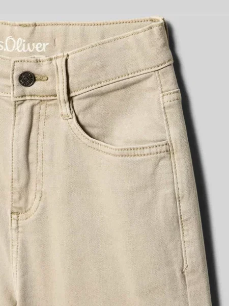 Spodnie o kroju slim fit o szerokim kroju z mieszanki bawełny Model BAGGY' S.oliver Red Label beżowe