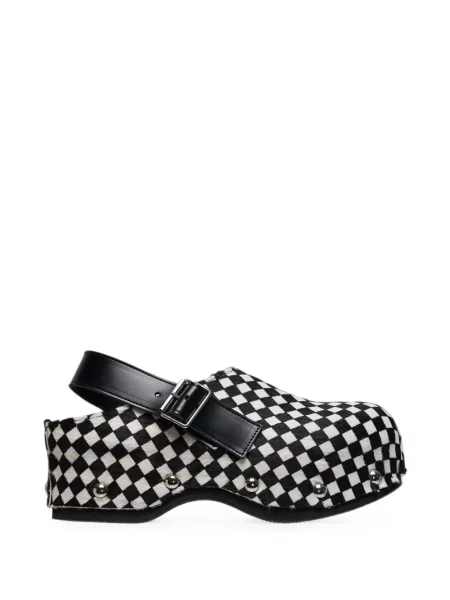 Saboți Comme Des Garçons Tao în carouri cu imagine negru