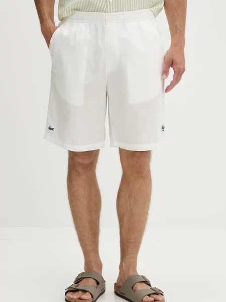 Lacoste kratke hlače z lanom bela