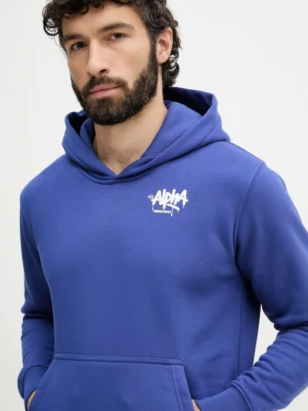 ALPHA INDUSTRIES Tréning póló kék / fehér lila