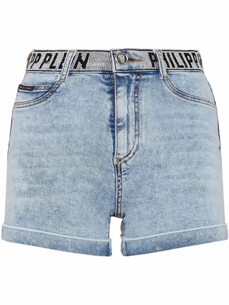Pantaloni scurți din denim Philipp Plein albastru