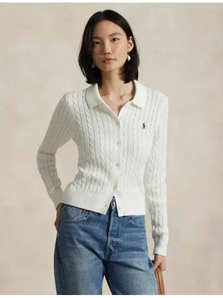 POLO RALPH LAUREN Cardigan alb