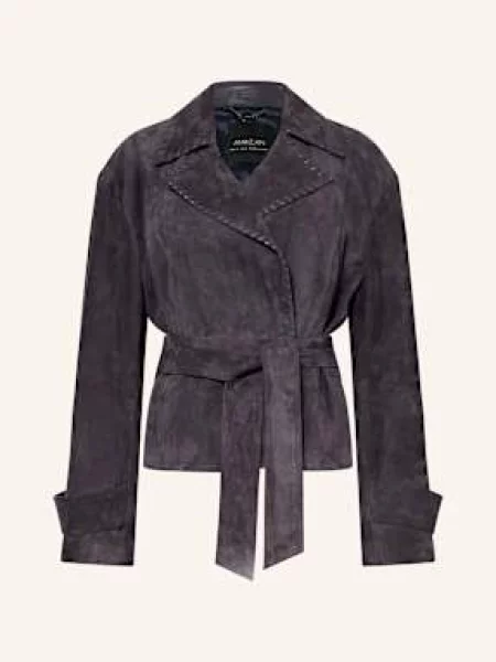 Marc Cain Kurtka Skórzana blau