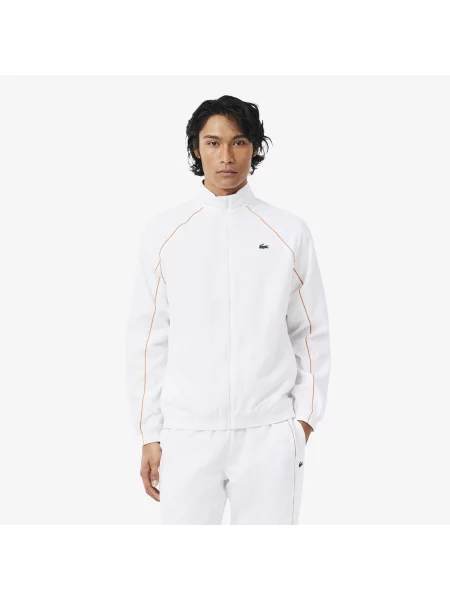 Lacoste Sportowy Dres Z Ozdobnymi Lamówkami biały