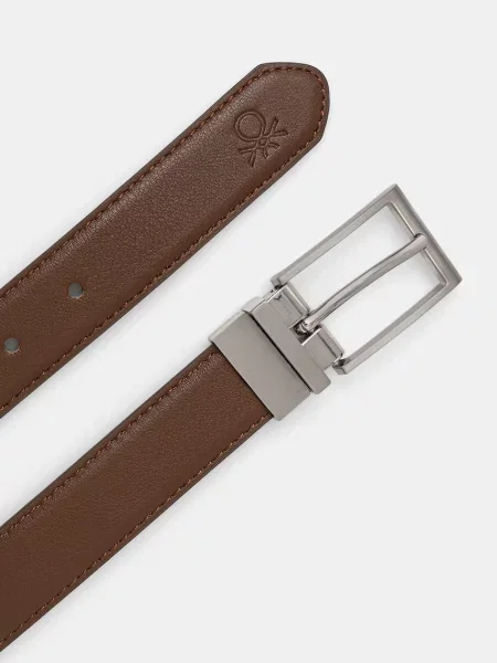 Кожаный двусторонний ремень United Colors Of Benetton с ремешками