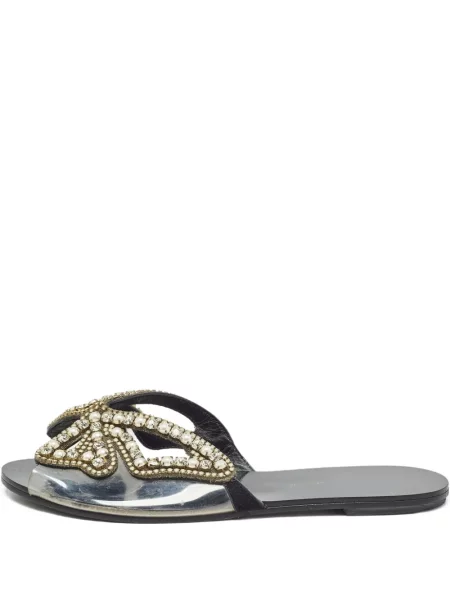 Sandály Sophia Webster bez podpatku s korálky černé