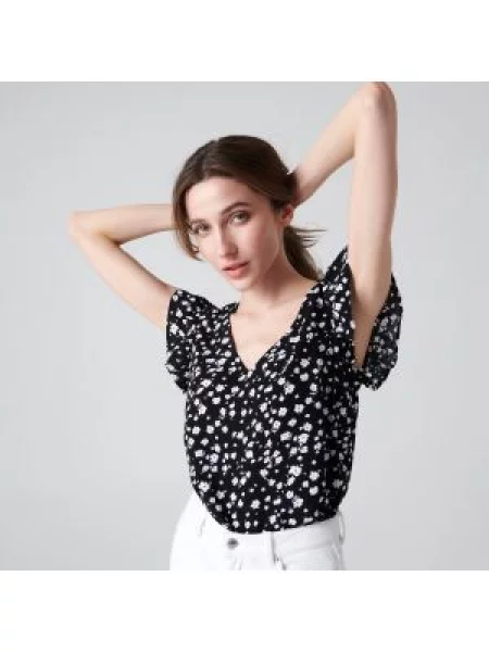 Sinsay Květovaná halenka Černý