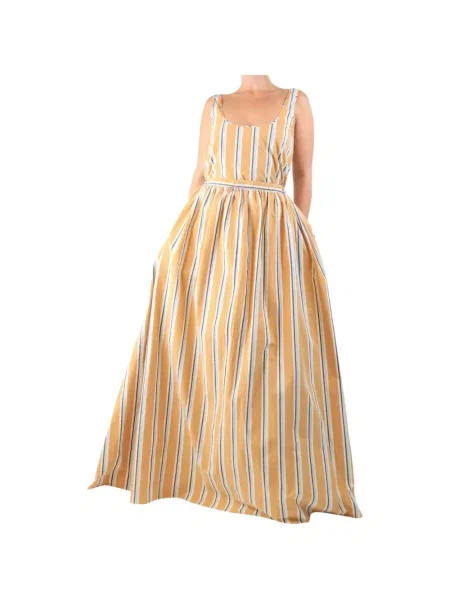 Rochie maxi Brock Collection cu dungi portocaliu